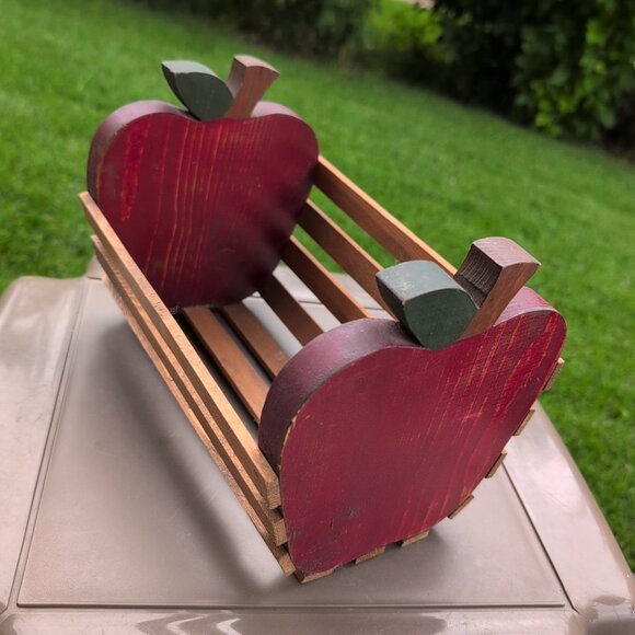 Other - Vintage Wooden Apple Basket 10" Long